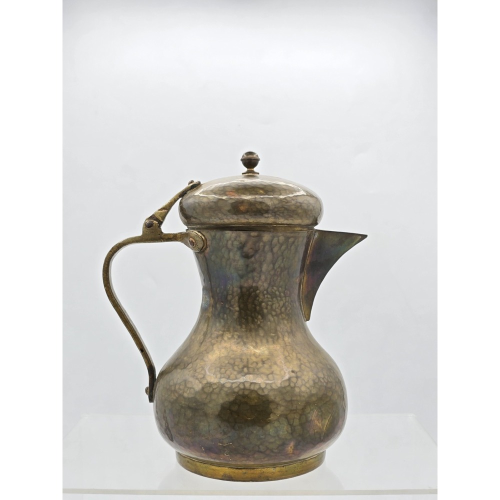 Antique Hammered Brass Imperial Eagle Russian Coffee or Tea Pot - Hallmarked
